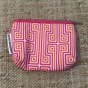 NEW Jonathan Adler pink orange geometric cosmetic bag